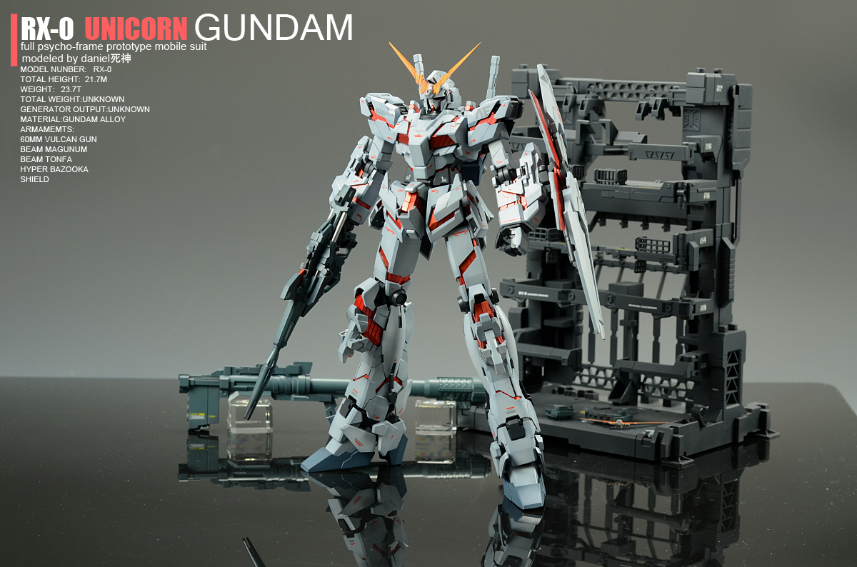 1 100 Rx 0 Unicorn Gundam W Cage Painted Build Full Photoreview No 14 Wallpaper Size Images Gunjap