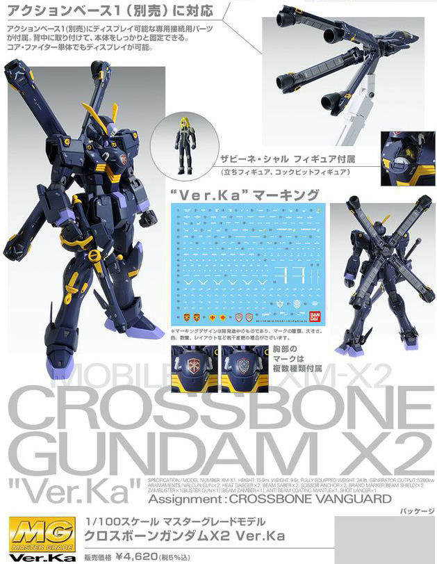 Premium Bandai Official Announcement MG 1/100 Crossbone Gundam X2 Ver