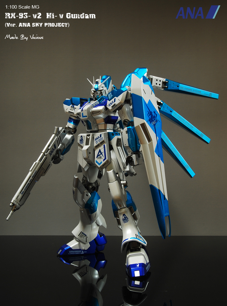 The RG Hi-v Gundam [Titanium Finish] and HG Psycho Doga will