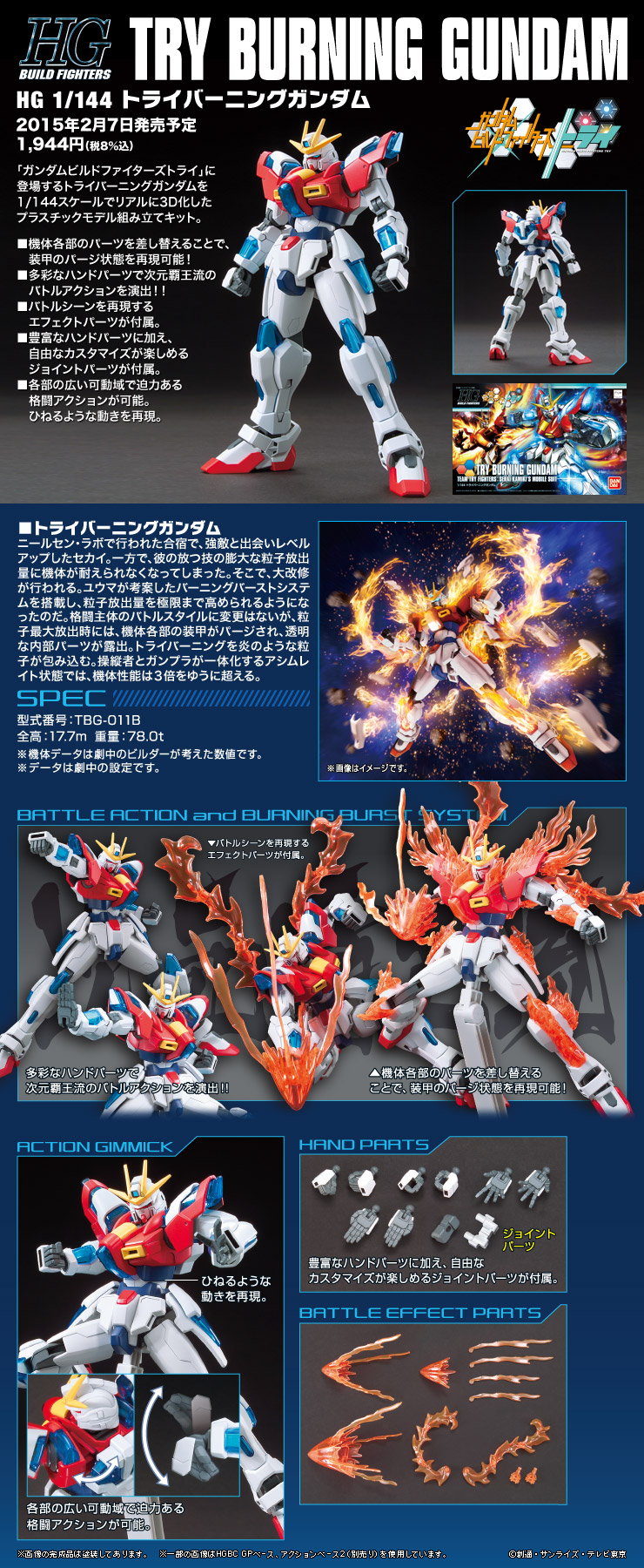 HGBF 1/144 TRY BURNING GUNDAM: UPDATE! the Ultimate (Many) Official Images  are HERE, Info Release – GUNJAP
