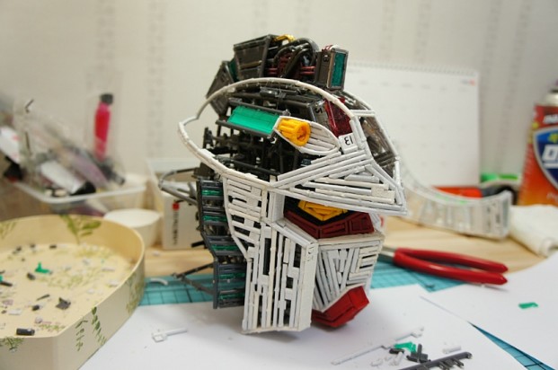RX-78-2 Gundam Head Made of Runners: Work by 아미우다케 Photo Review a Lot of Images