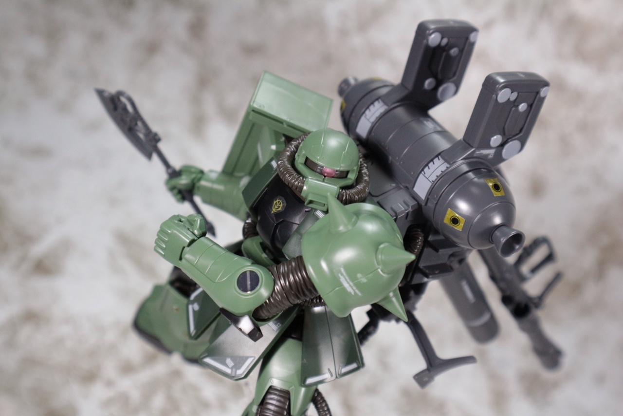 シマーモ's FULL REVIEW] HG 1/144 MS-06 ZAKU II + BIG GUN SET