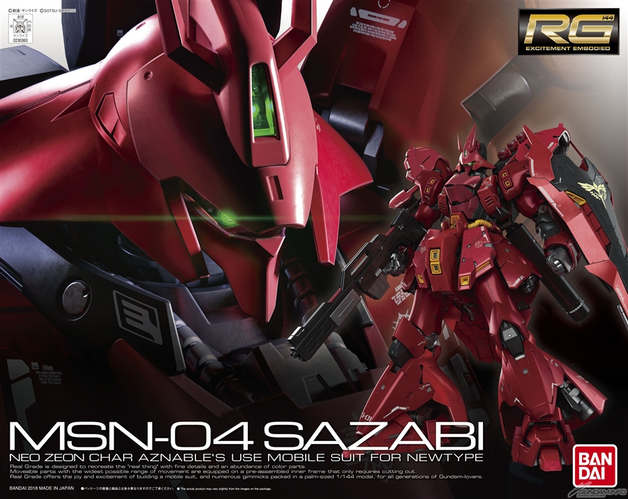RG 1/144 MSN-04 SAZABI: BOX ART / New Official Images, Full Info 