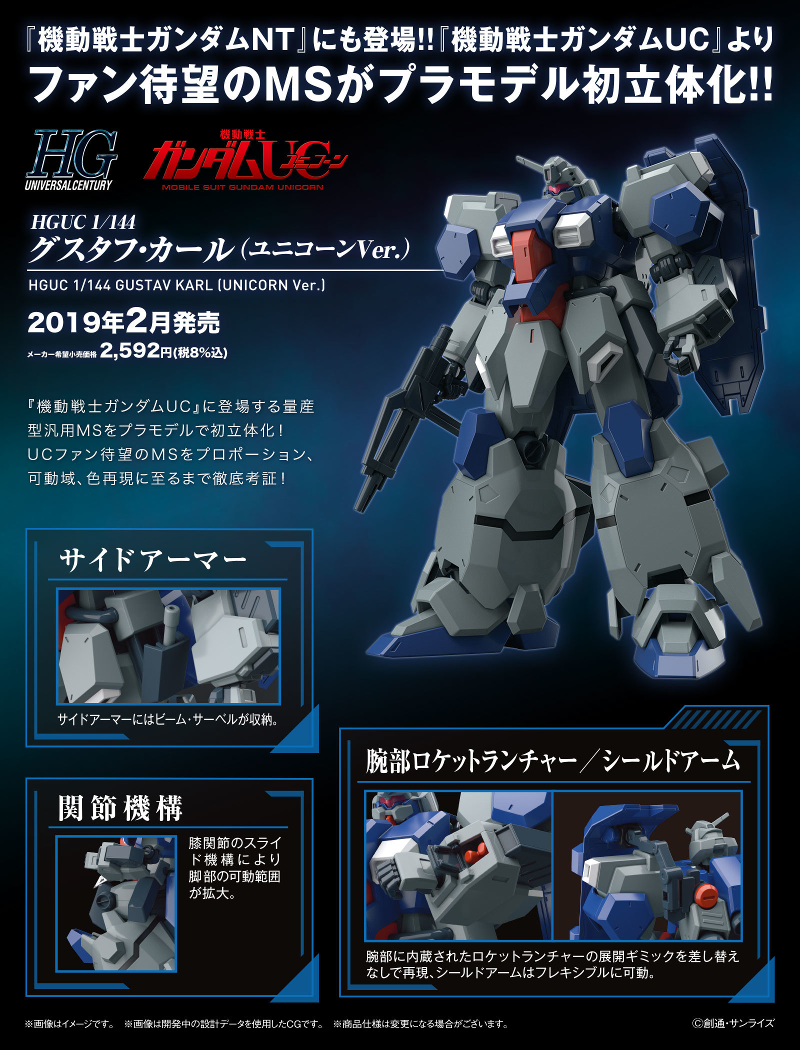 HGUC 1/144 GUSTAV KARL (UNICORN Ver.) Update Official Images