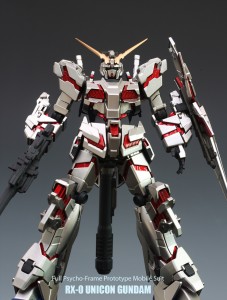 HGUC 1/144 RX-0 Unicorn Gundam (Destroy Mode) Custom Paint + Unicorn ...