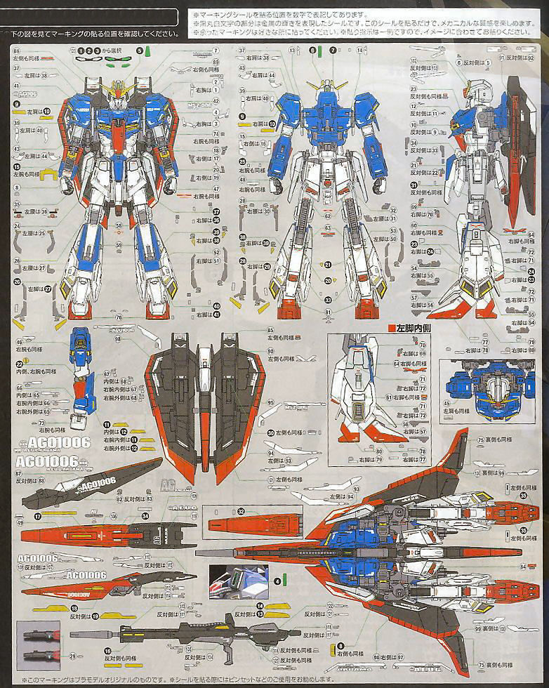 RG 1/144 MSZ-006 Zeta Gundam: FULL Instruction MANUAL Scans & other