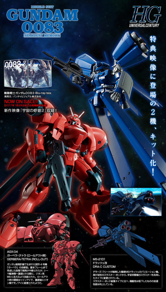 P-Bandai HGUC 1/144 Gerbera Tetra (Roll-Out Ver.) and Dra-C Custom: Official Images, Info Releases