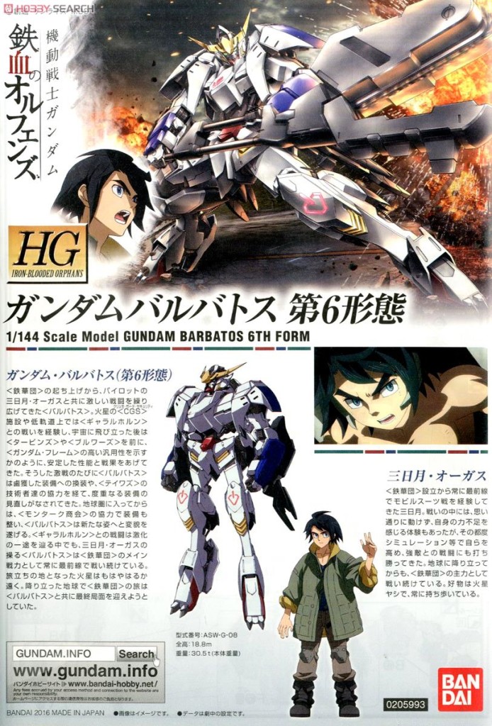 [UPDATE] HGIBO 1/144 Gundam Barbatos 6th Form: Box Art, A LOT OF NEW Official Images, Info Release