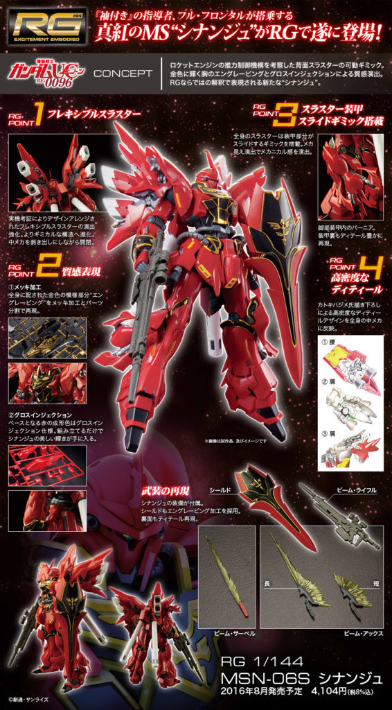 RG 1/144 SINANJU: Just Added NEW Big Size Official Images, Info Release