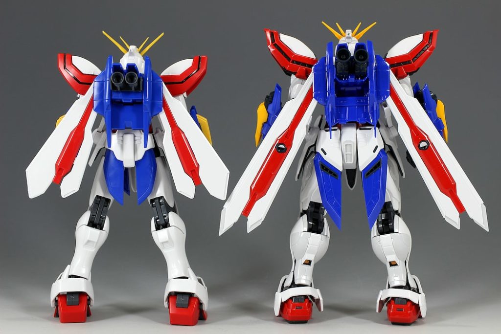 rear comparison of god gundam