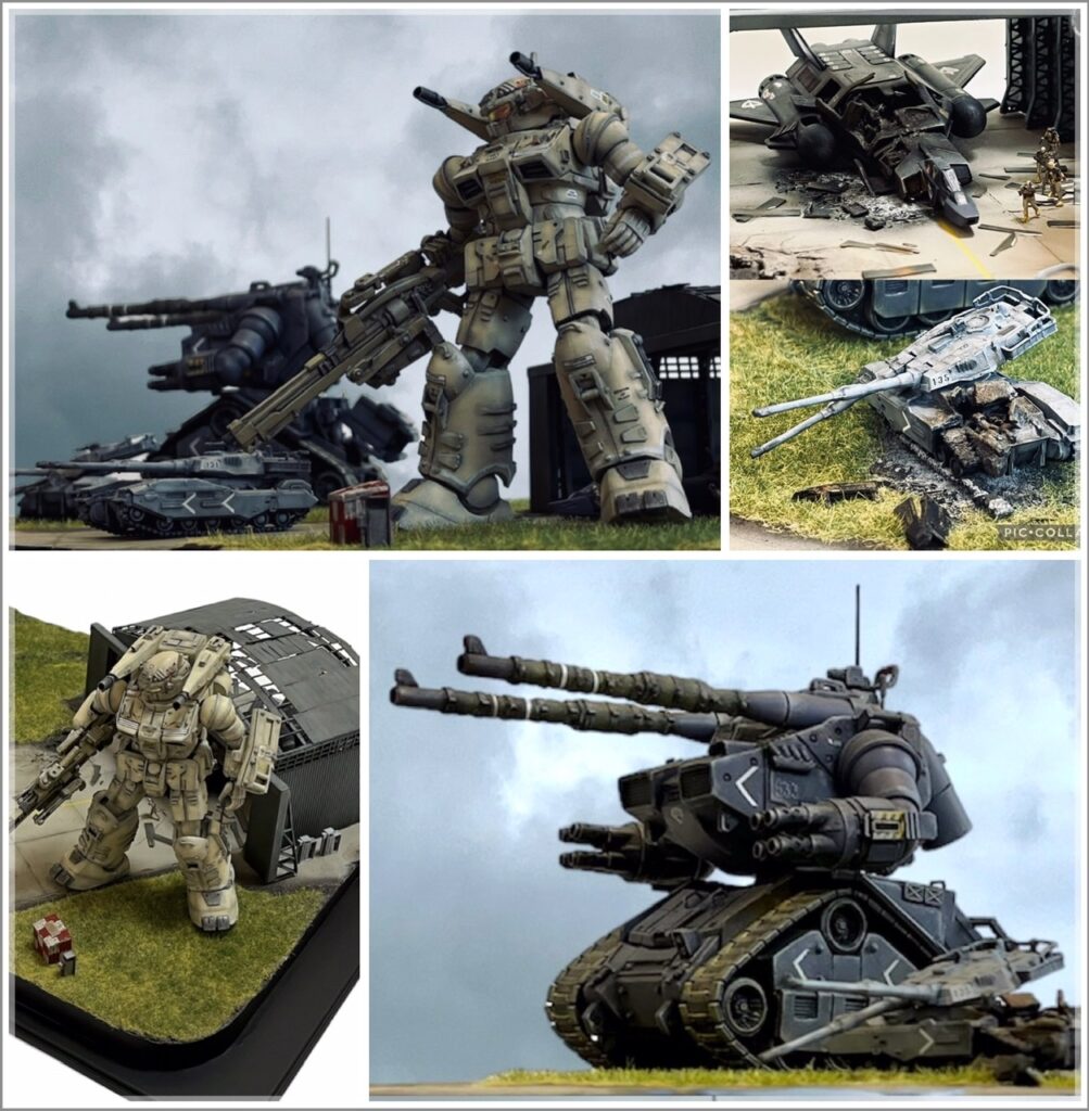 1/144 Gunpla Diorama “Battle of California Base”